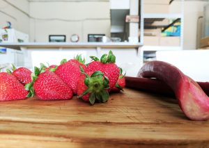 organic strawberries, local seattle produce, farm fresh, strawberry rhubarb crisp