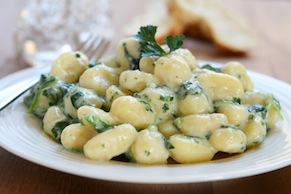 Lemon Gnocchi with Spinach and Peas