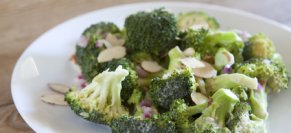 Green Vegetables with Dukka and Tahini dressing