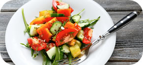 Cucumber, Tomato, and Pineapple Salad with Asian Dressing  