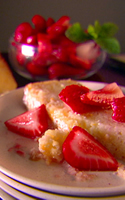 Ricotta Orange Pound Cake with Strawberries