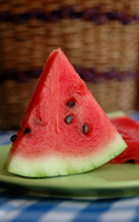 Watermelon Slices with Lime-Honey Syrup